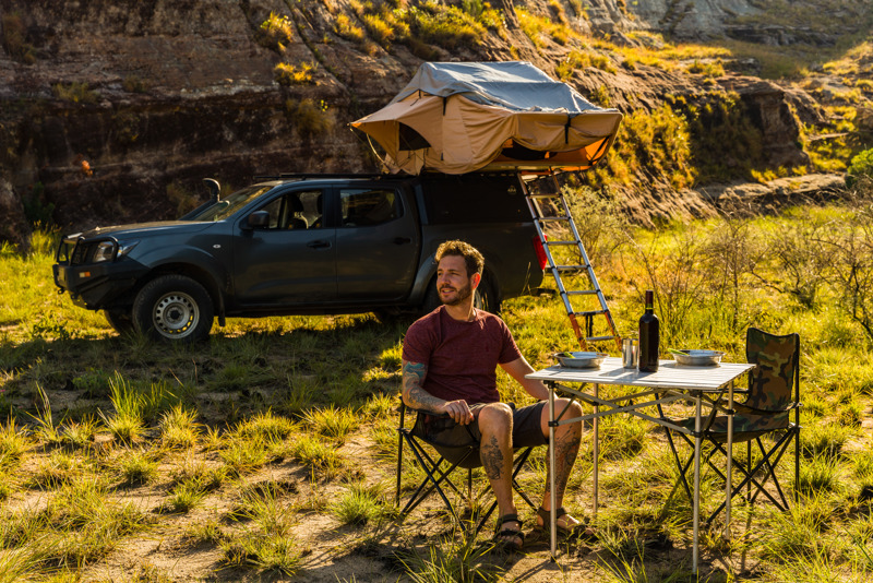 Wild camping in Madagascar with a rooftop tent