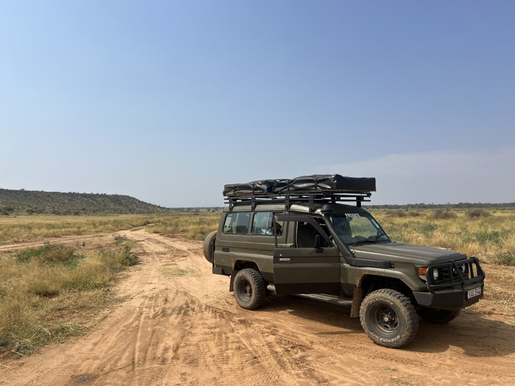 Road trip in a national park in Kenya